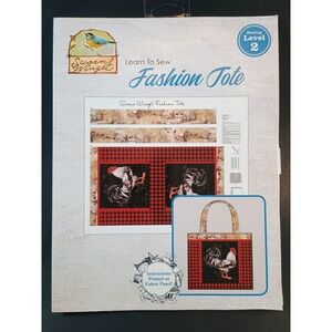 Susan Winget Learn to Sew Fashion Tote Fabric Panel Kit Rooster Plaid Level 2